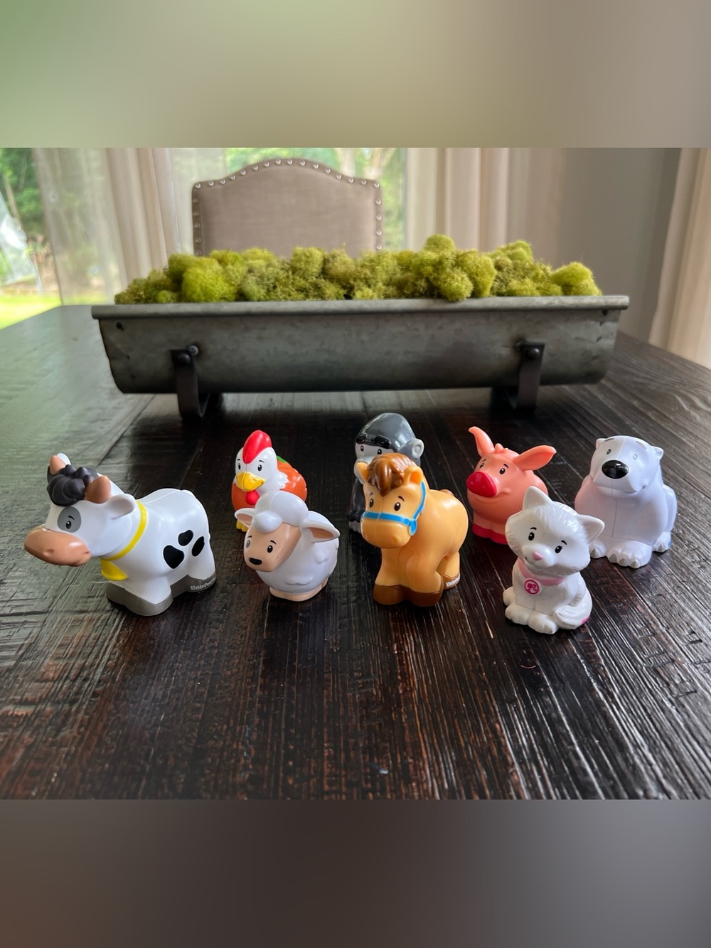 FP Little People Animal Lot Of 8 Modern Cat Polar Bear Sheep Gorilla Pig Cow